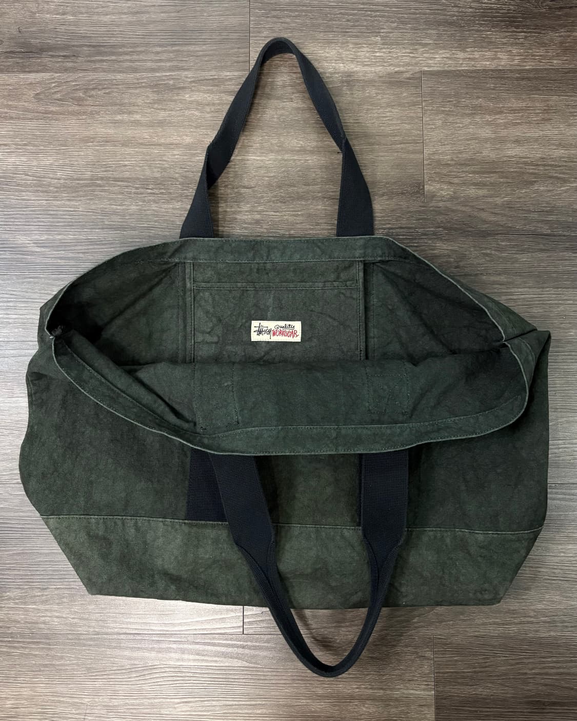 스투시 캔버스 엑스트라 라지 토트백 워시드 블랙 상품이미지2