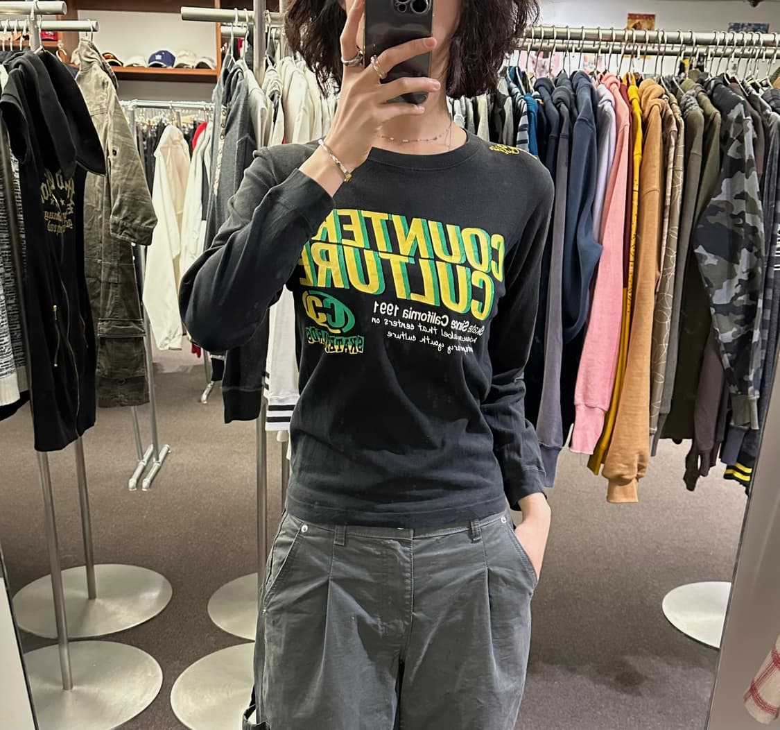 S)Japanese vintage 여성 자수 그래픽 롱슬리브 상품이미지1