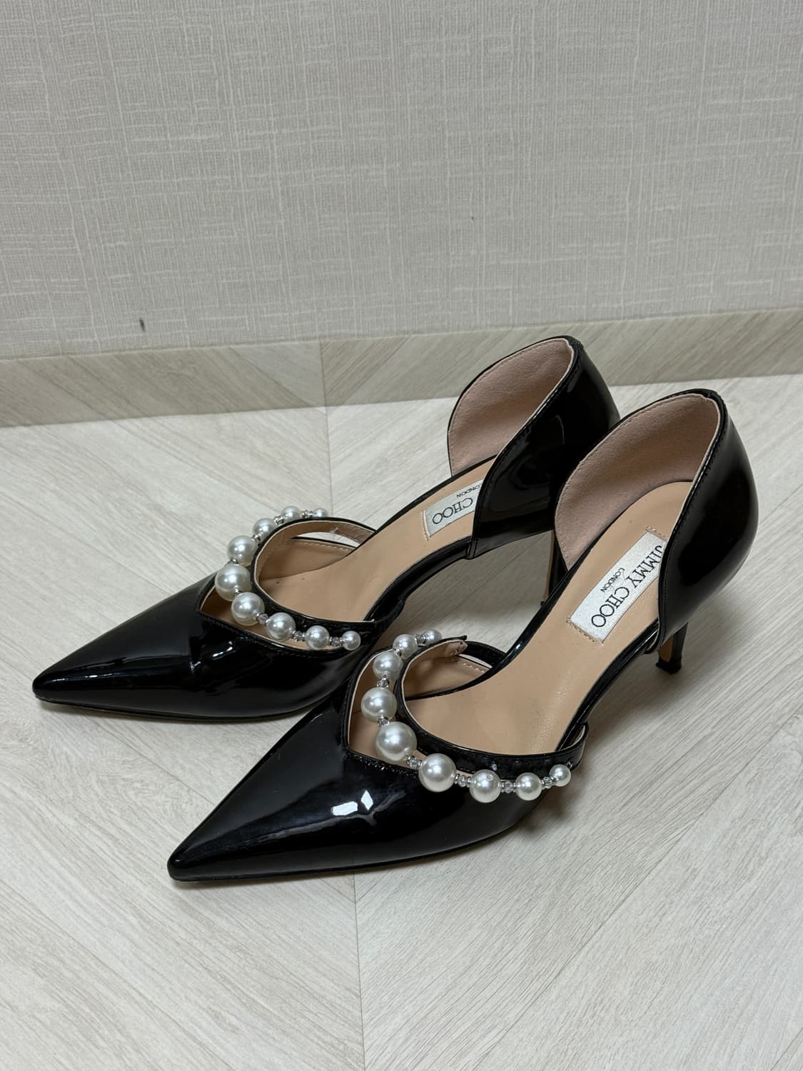 블랙 페이턴트 진주 힐 37(235) 상품이미지2