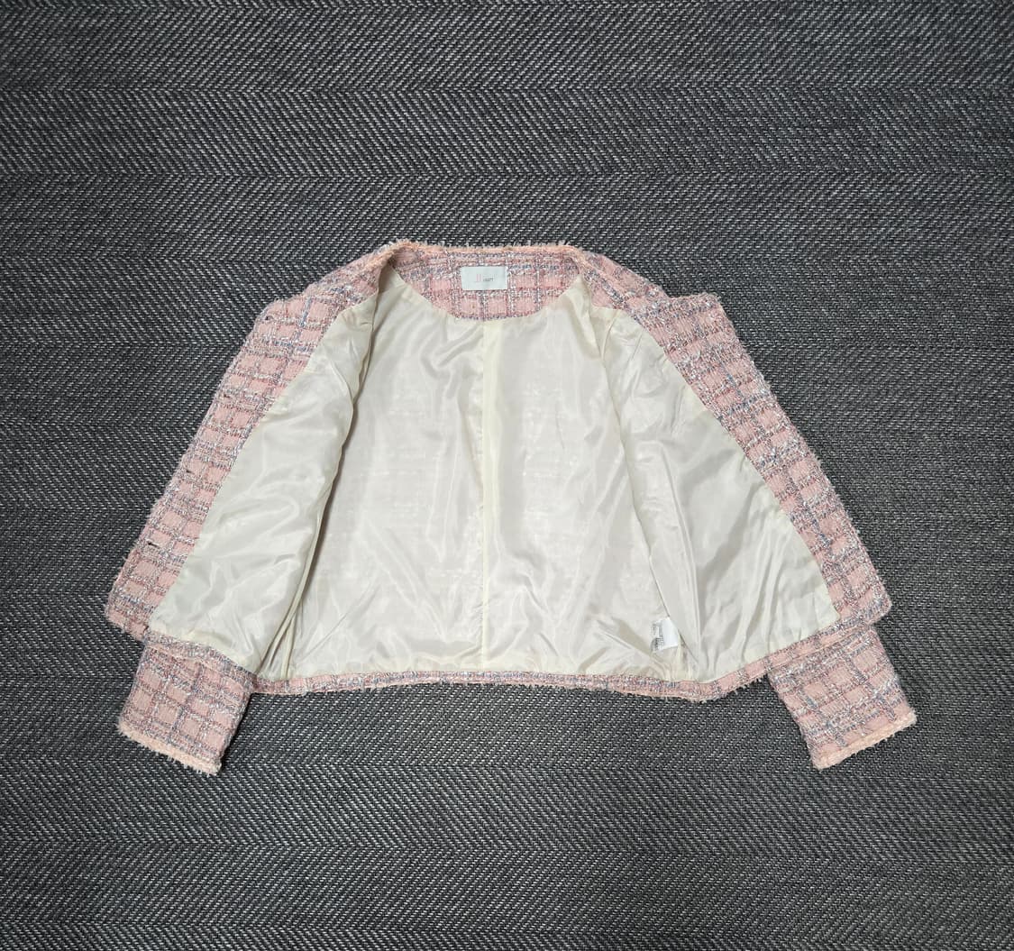 지고트 JIGOTT 핑크 트위드 자켓 크롭 자켓 상품이미지3