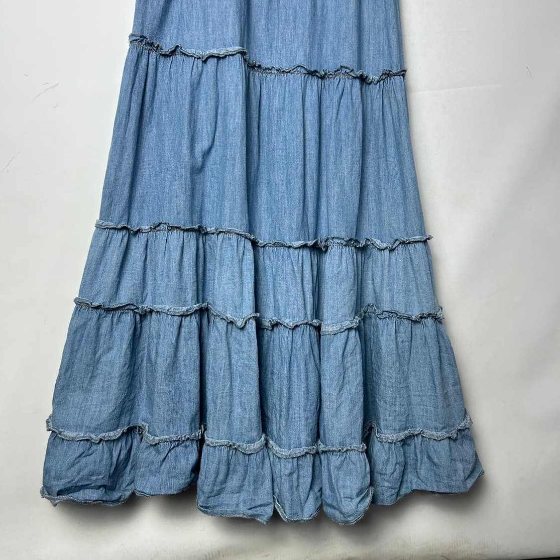 [JPN] 빈티지 셔링 레이스업 데님 슬리브리스 원피스 상품이미지3