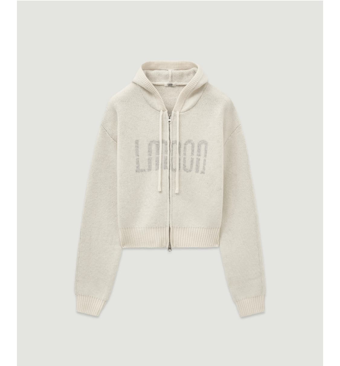 엘무드 타이포 울니트 크롭 후드집업 아이보리 38 상품이미지2