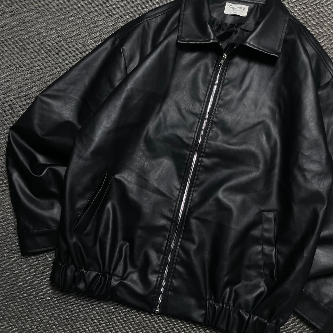 빈티지 미니멀 가죽 레더 싱글 자켓y 5317 상품이미지4