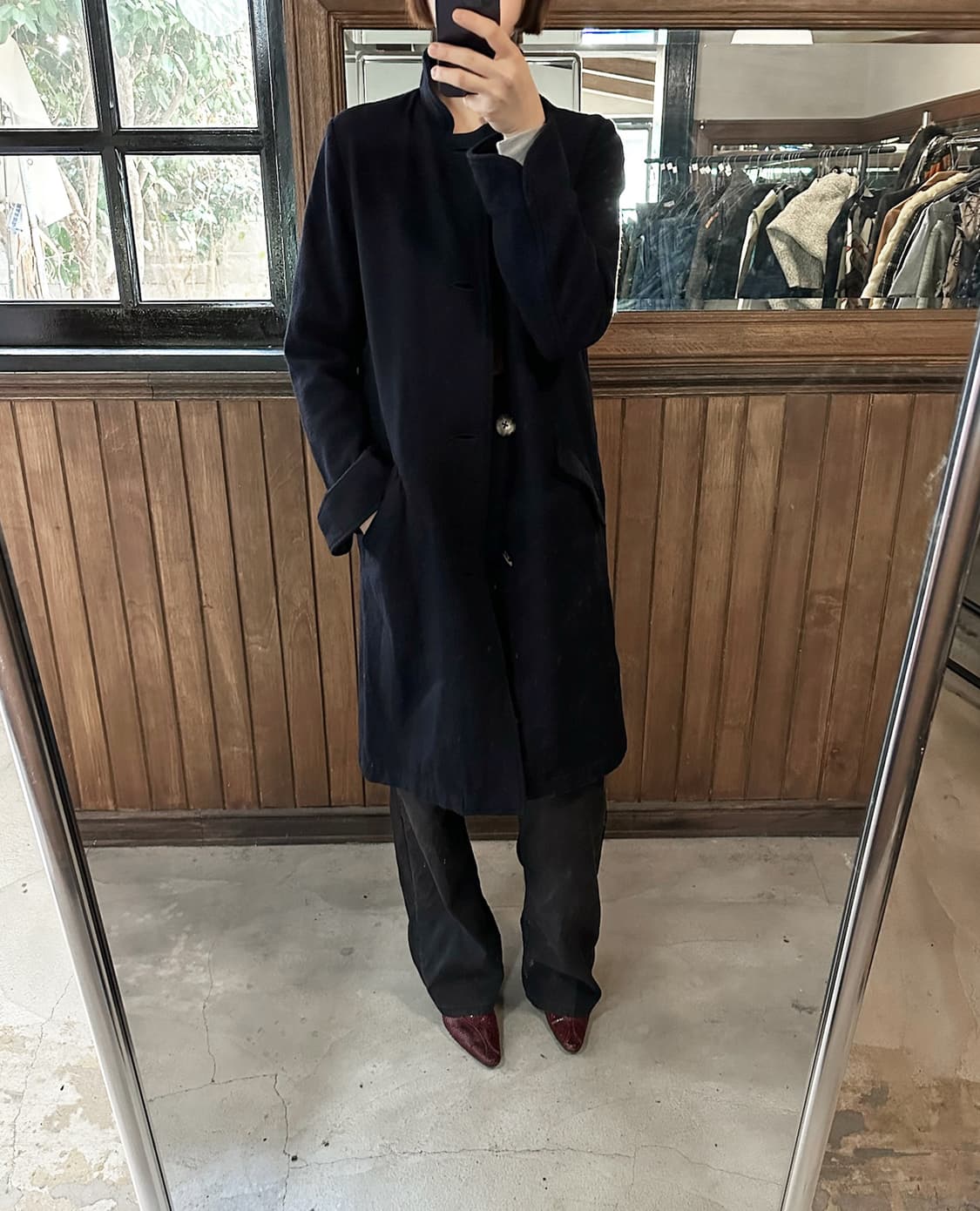 KAPITAL lether pach dark navy coat 상품이미지2
