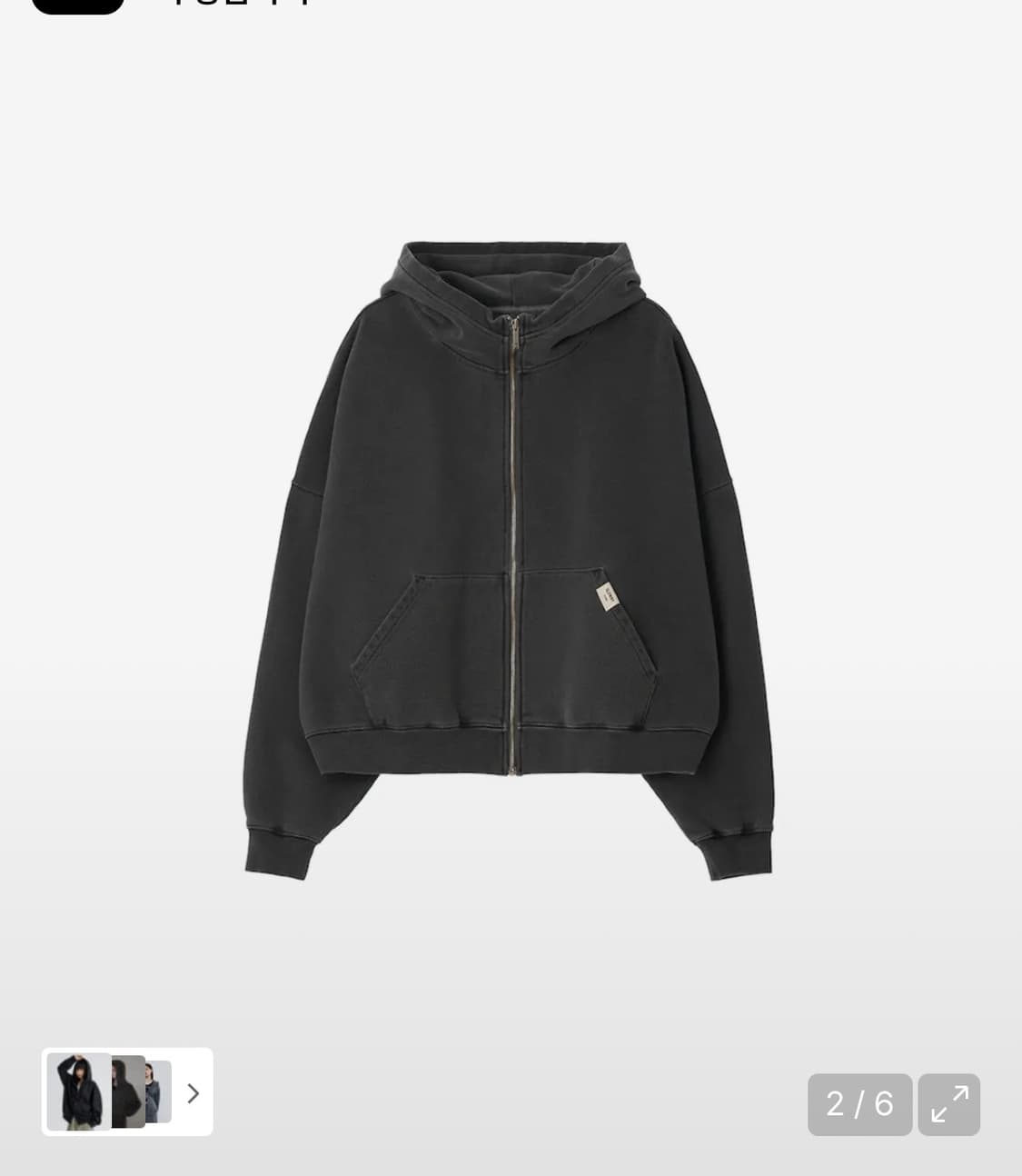 글로니 G CLASSIC WASHED 후드집업 (CHARCOAL) 상품이미지1