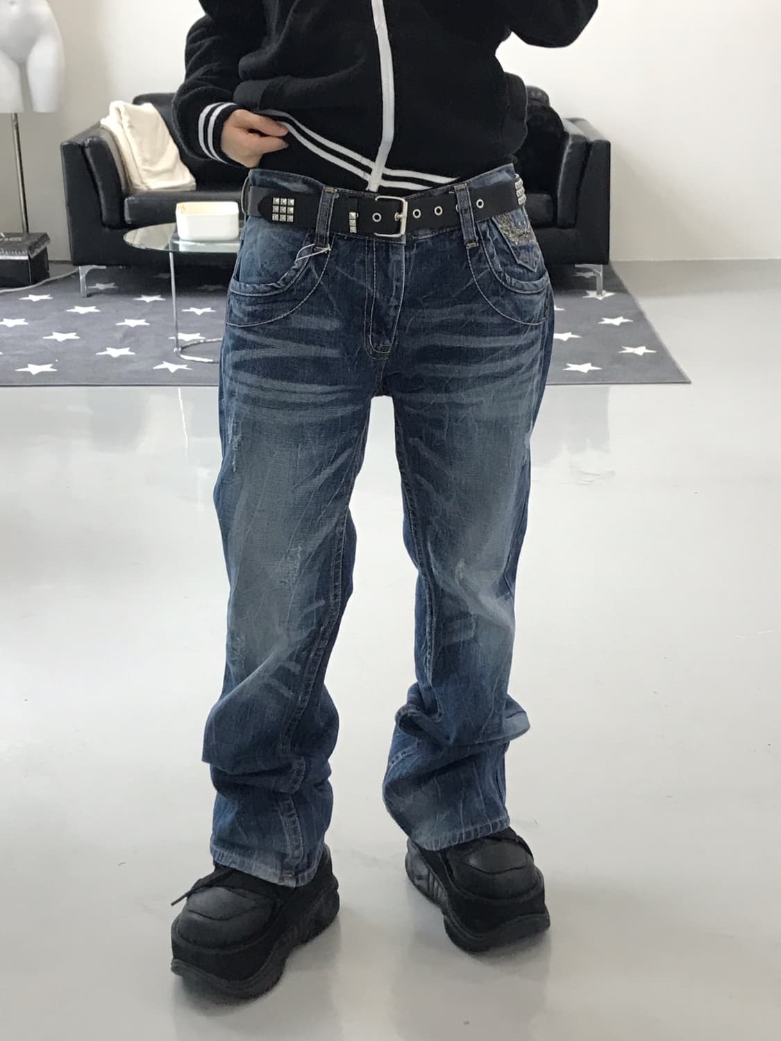 Red Pepper Skull Patch Denim Jeans 상품이미지2