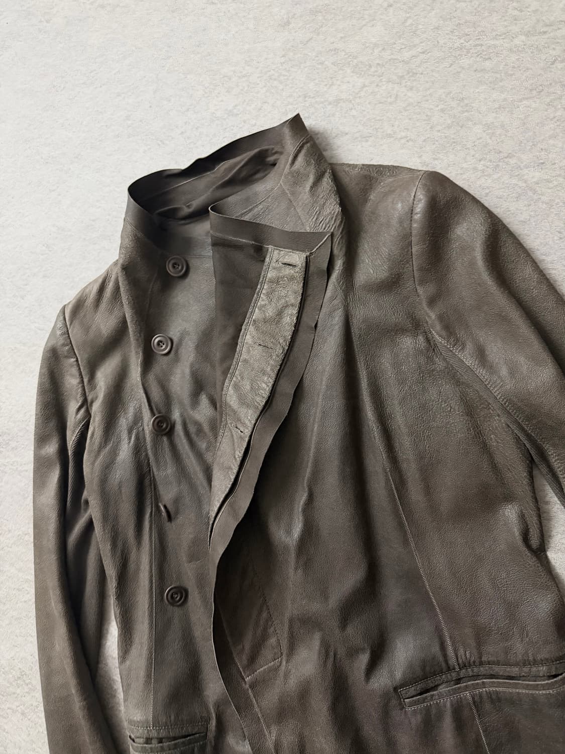 10‘S 릭오웬스 비대칭 램스킨자켓 상품이미지4