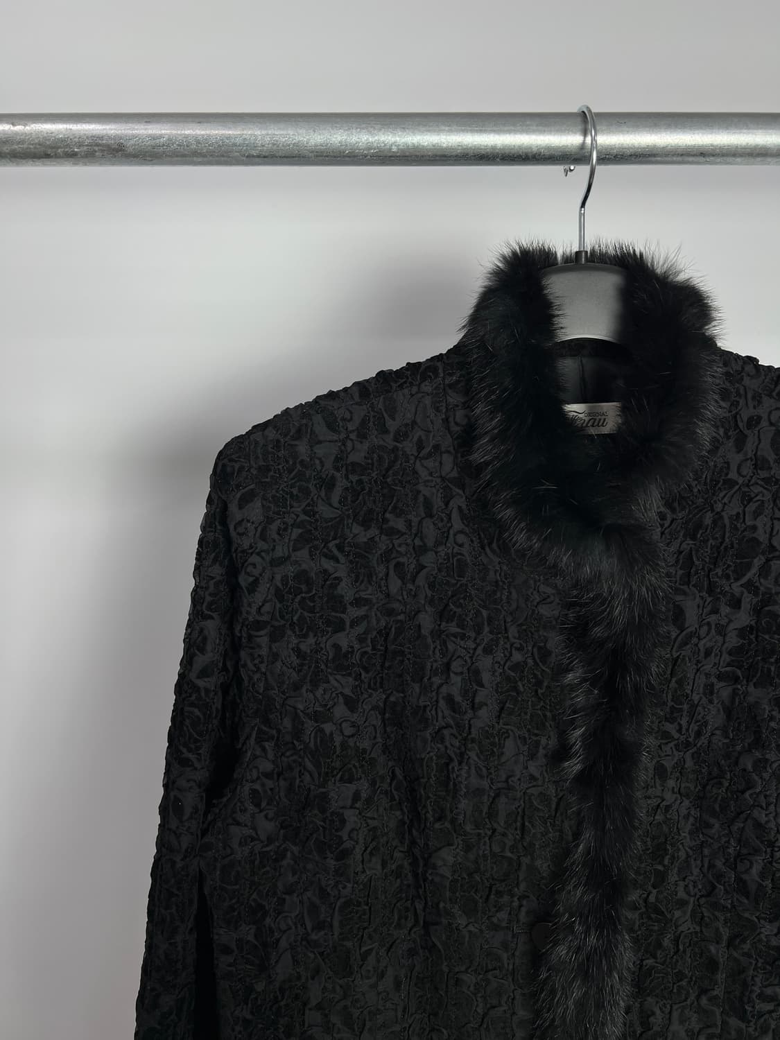 빈티지 퍼 디테일 주름 자켓 상품이미지2