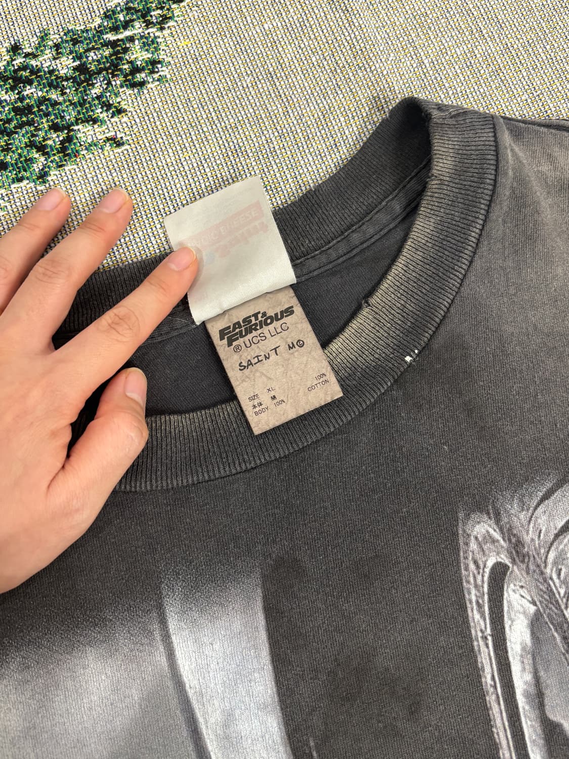 세인트 미카엘 x 분노의 질주 퓨리어스 7 숏슬리브 티셔츠 블랙 상품이미지4