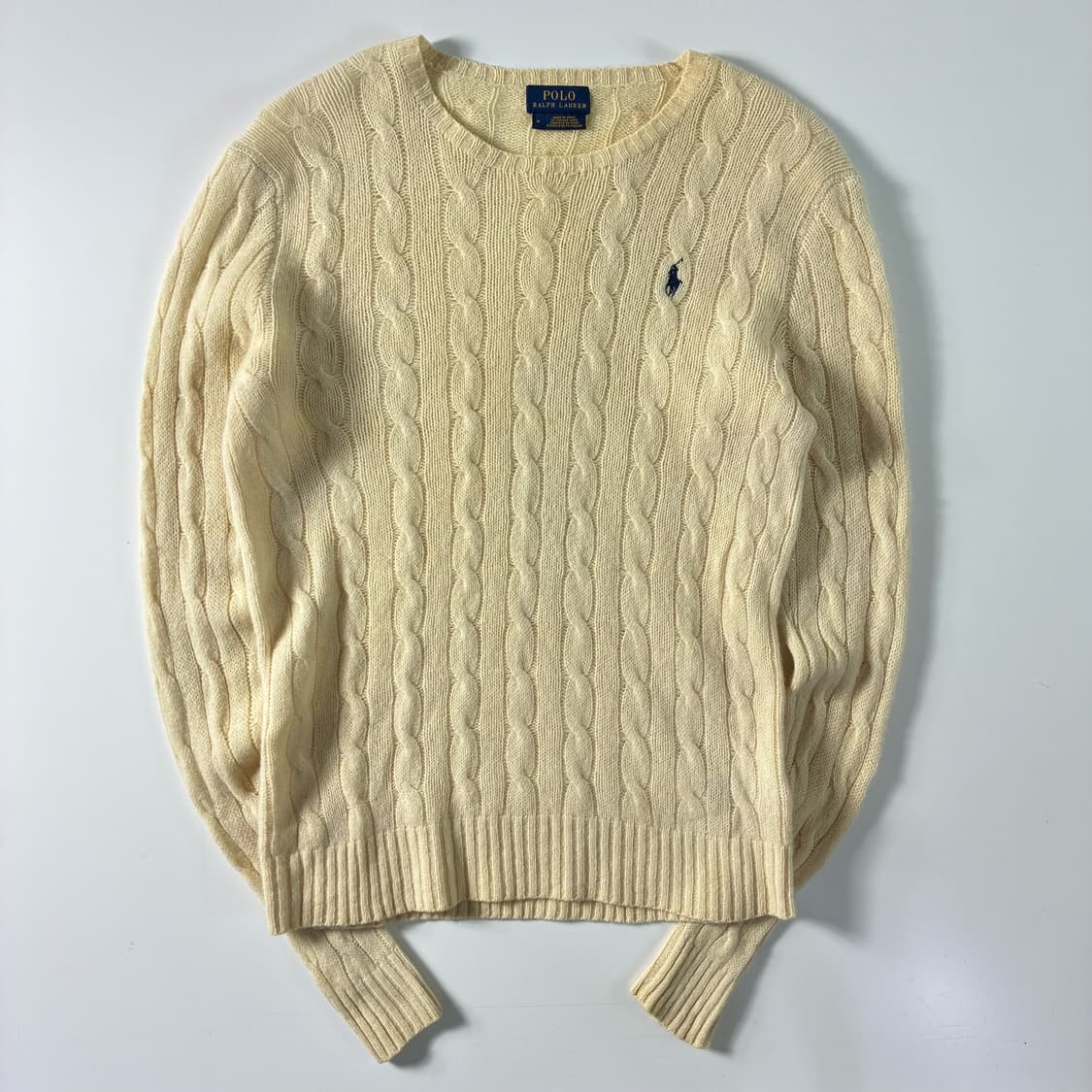 Polo  폴로 랄프로렌 메리노울 캐시미어 아이보리 꽈배기 니트  상품이미지1