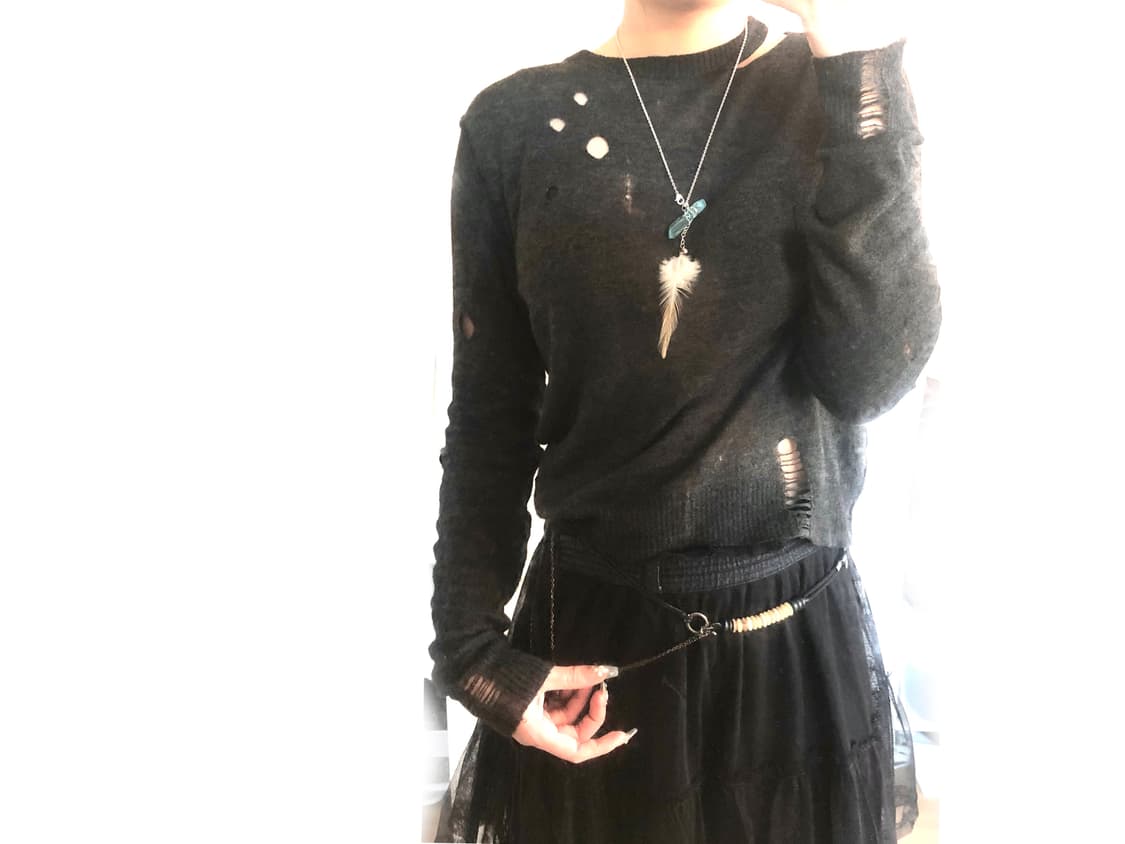 DIESEL 디젤 디스트로이드 챠콜 니트 상품이미지3