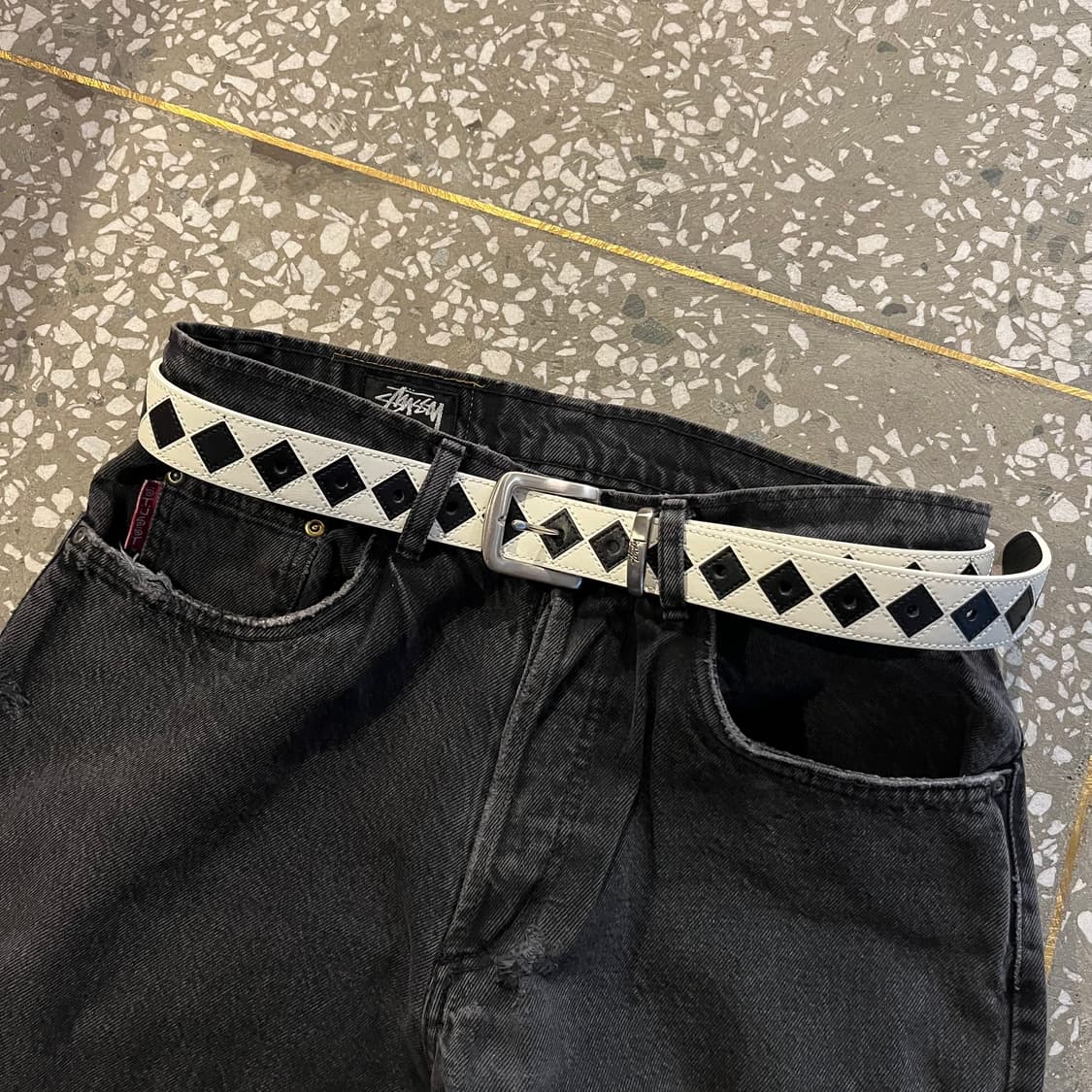 스투시 아가일 벨트 화이트 상품이미지2