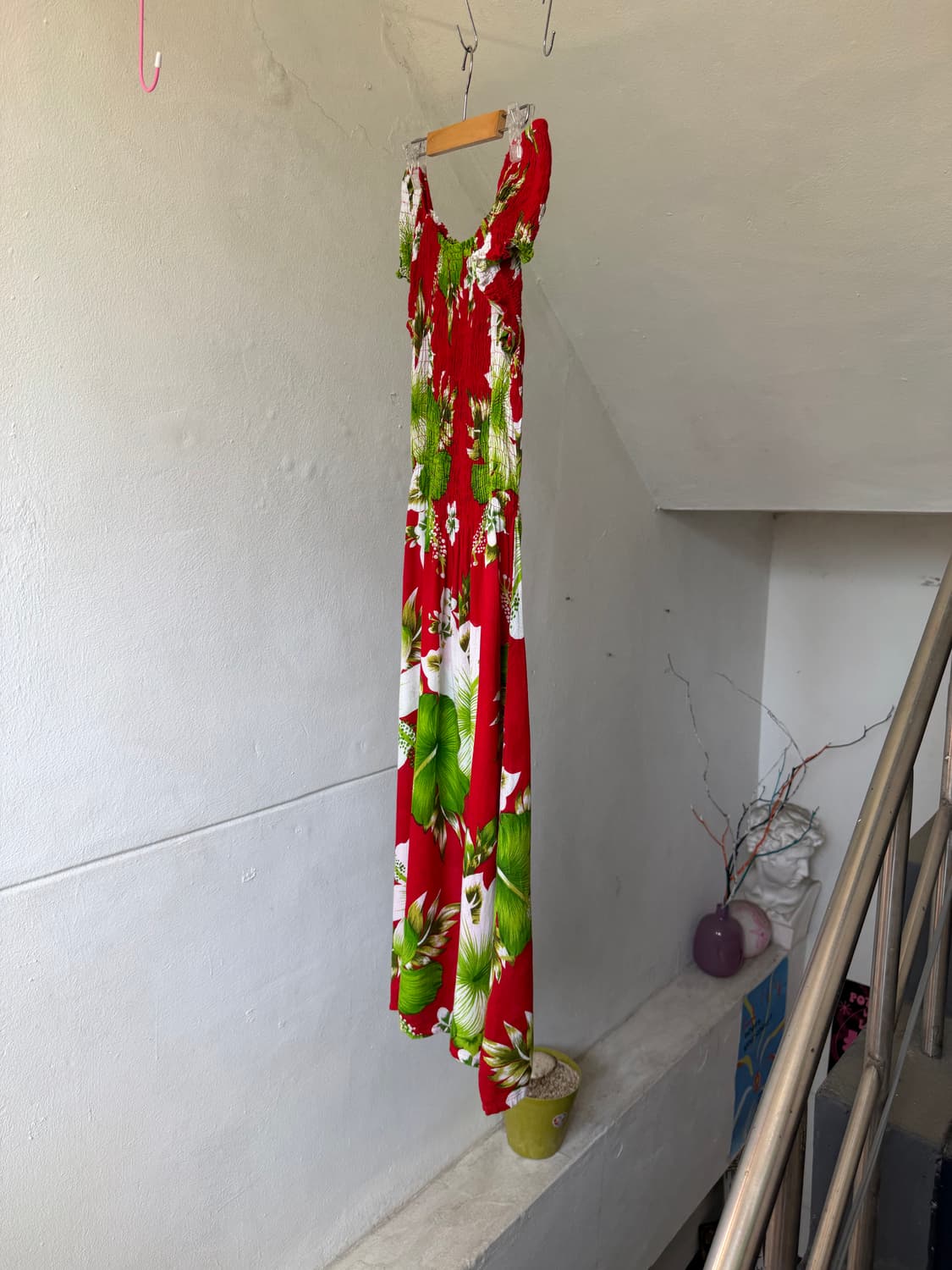 하와이안 오프숄더 롱 원피스 상품이미지4