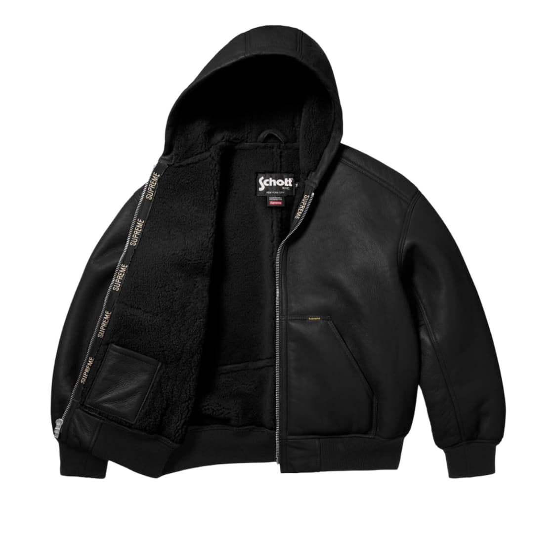 슈프림 쇼트 후드 워크 레더 자켓 블랙 25fw 상품이미지1