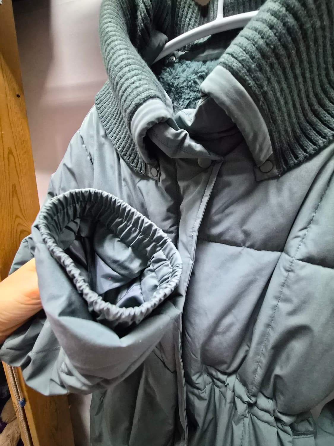 카키민트 내피퍼 패딩 상품이미지2