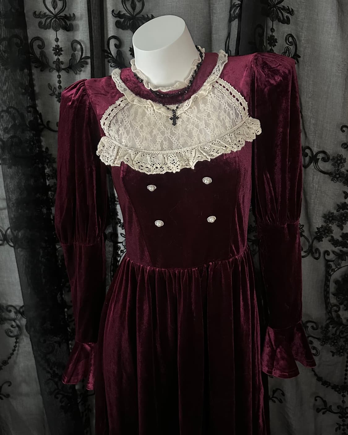 DARK IN LOVE velvet Gothic dress 상품이미지2