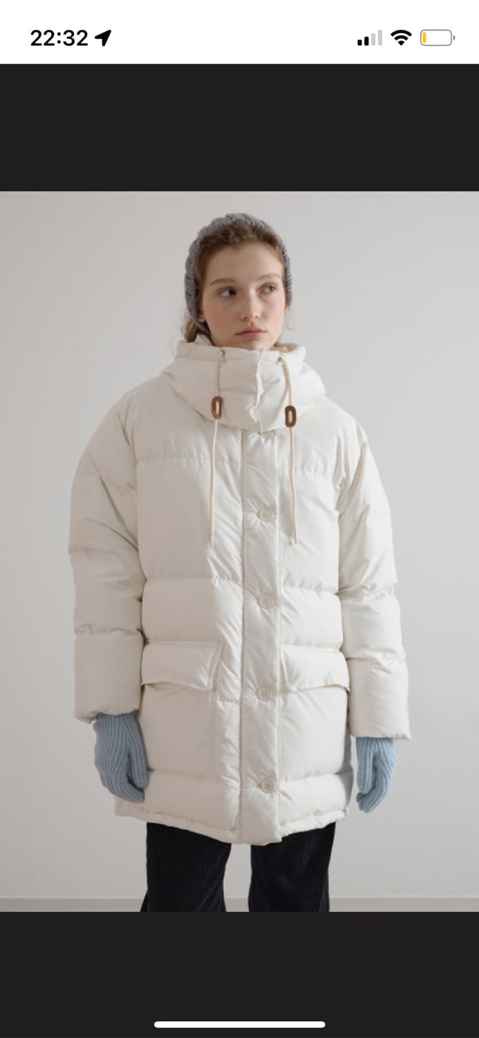 썸웨어버터 하프 패딩 아이보리 상품이미지1