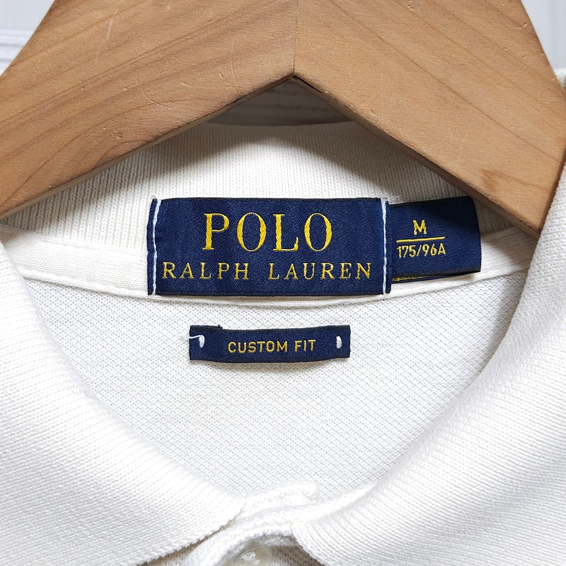 100)POLO 폴로 커스텀핏 아이보리 반팔 카라티 상품이미지3
