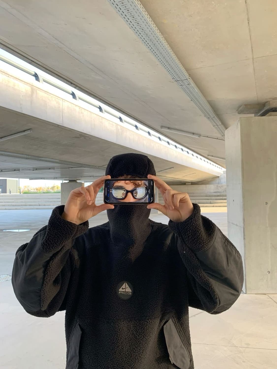 (S)90s 나이키 acg 닌자플리스 후드 블랙 usa 상품이미지1