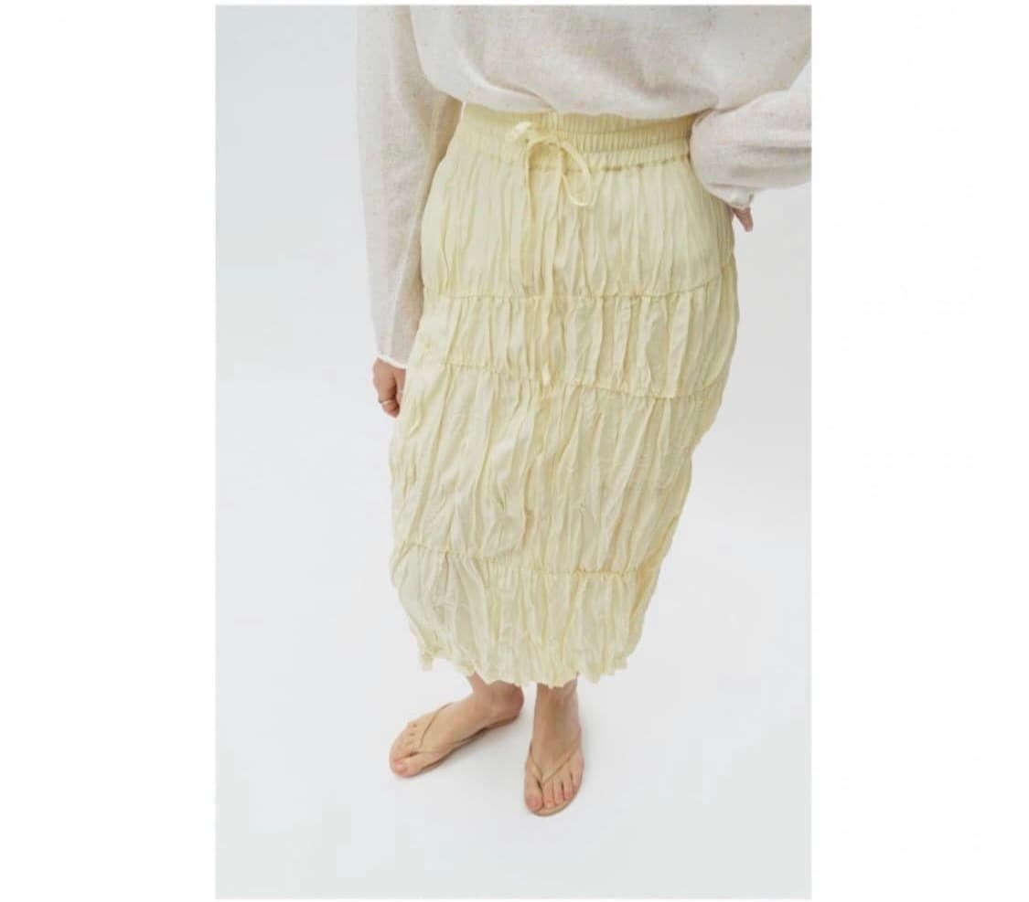 다이애그널 주름 레몬 스커트 (string crinkle skirt) 상품이미지6