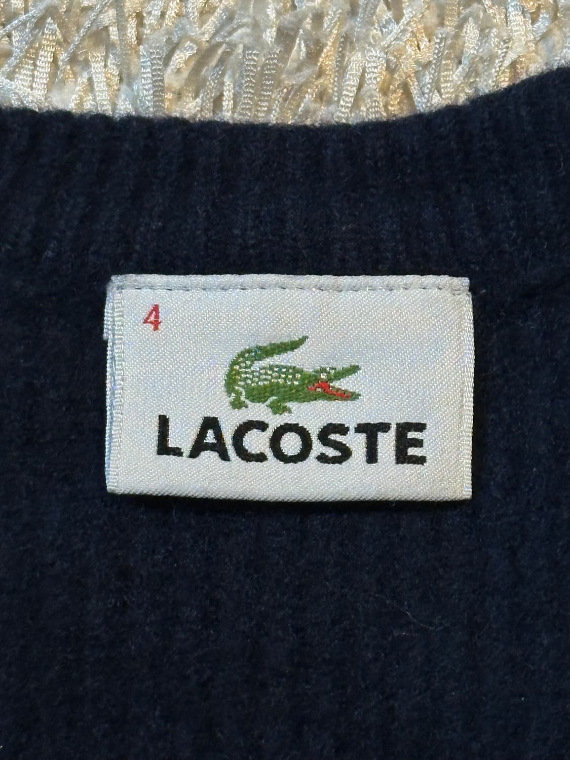 라코스테 LACOSTE 브이넥 배색 울 가디건 상품이미지4
