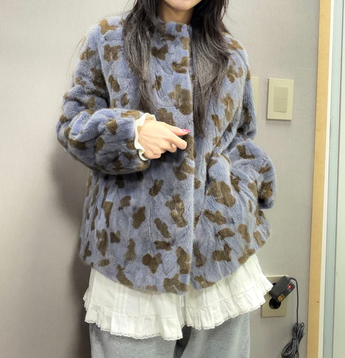진도모피 클레버 유니크 패턴 밍크 자켓 상품이미지1