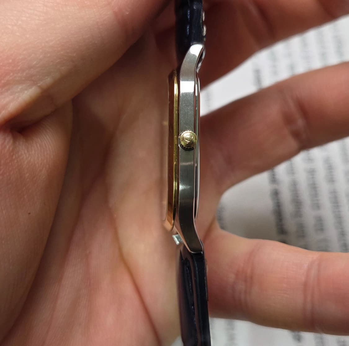 레어] 빈티지 오메가 씨마스터 사각탱크 스파클와플판 싱글데이트 슬림쿼츠  상품이미지7