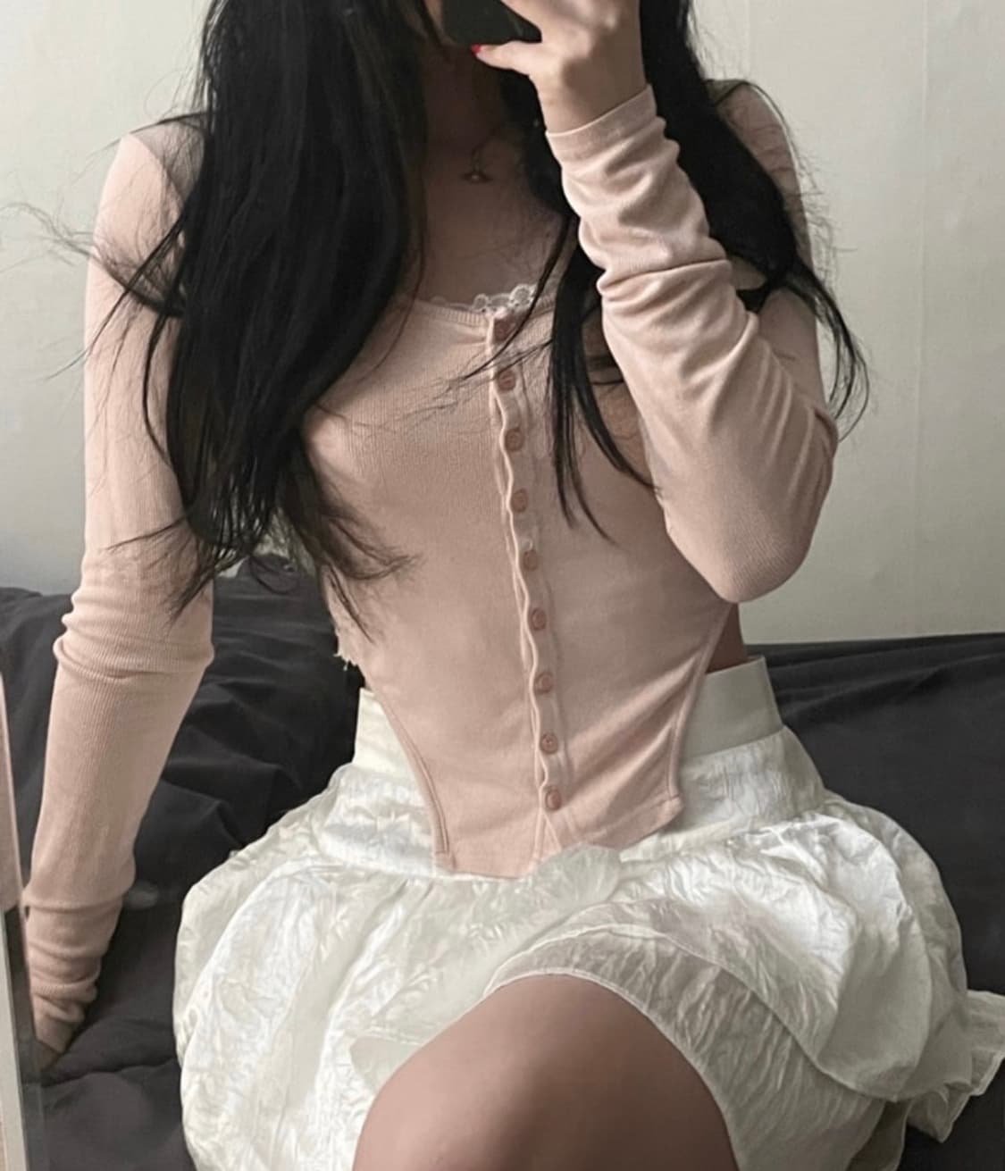 유일매물일껄요? 쓰리타임즈 사이드 컷아웃 가디건 그레이 상품이미지3