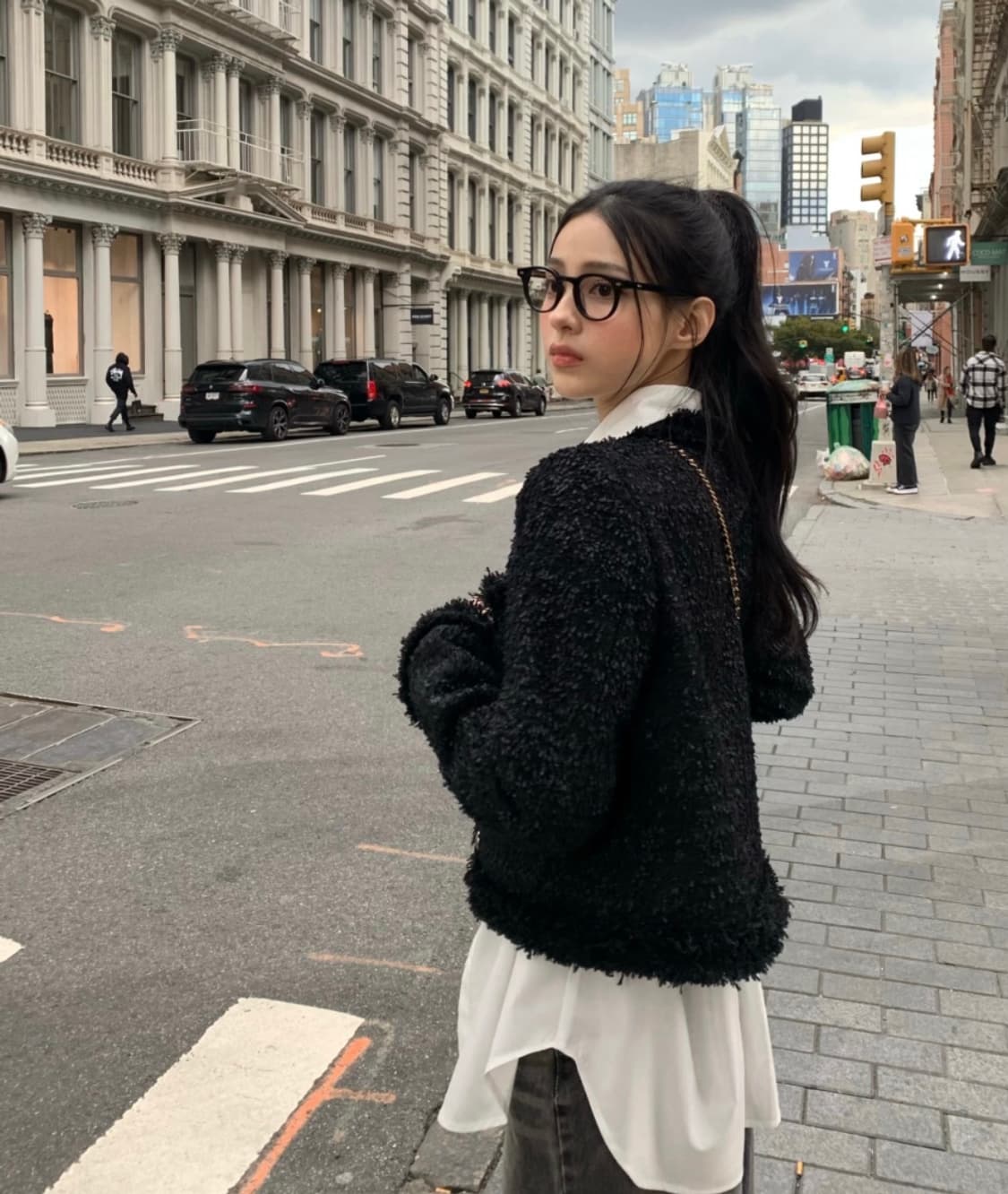 Khaki point 카키포인트 앤틱 크롭 트위드 자켓 블랙 상품이미지2