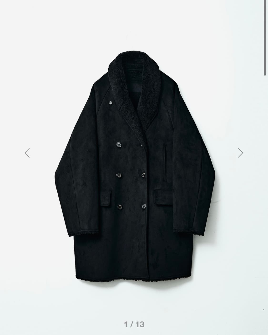 999휴머니티 무스탕코트 블랙 상품이미지1