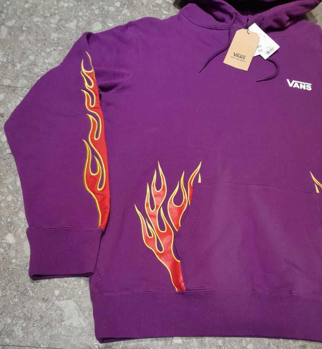 💥(새상품)  반스 자수 플레임 일판매장 후드 퍼플 (XL) 상품이미지4