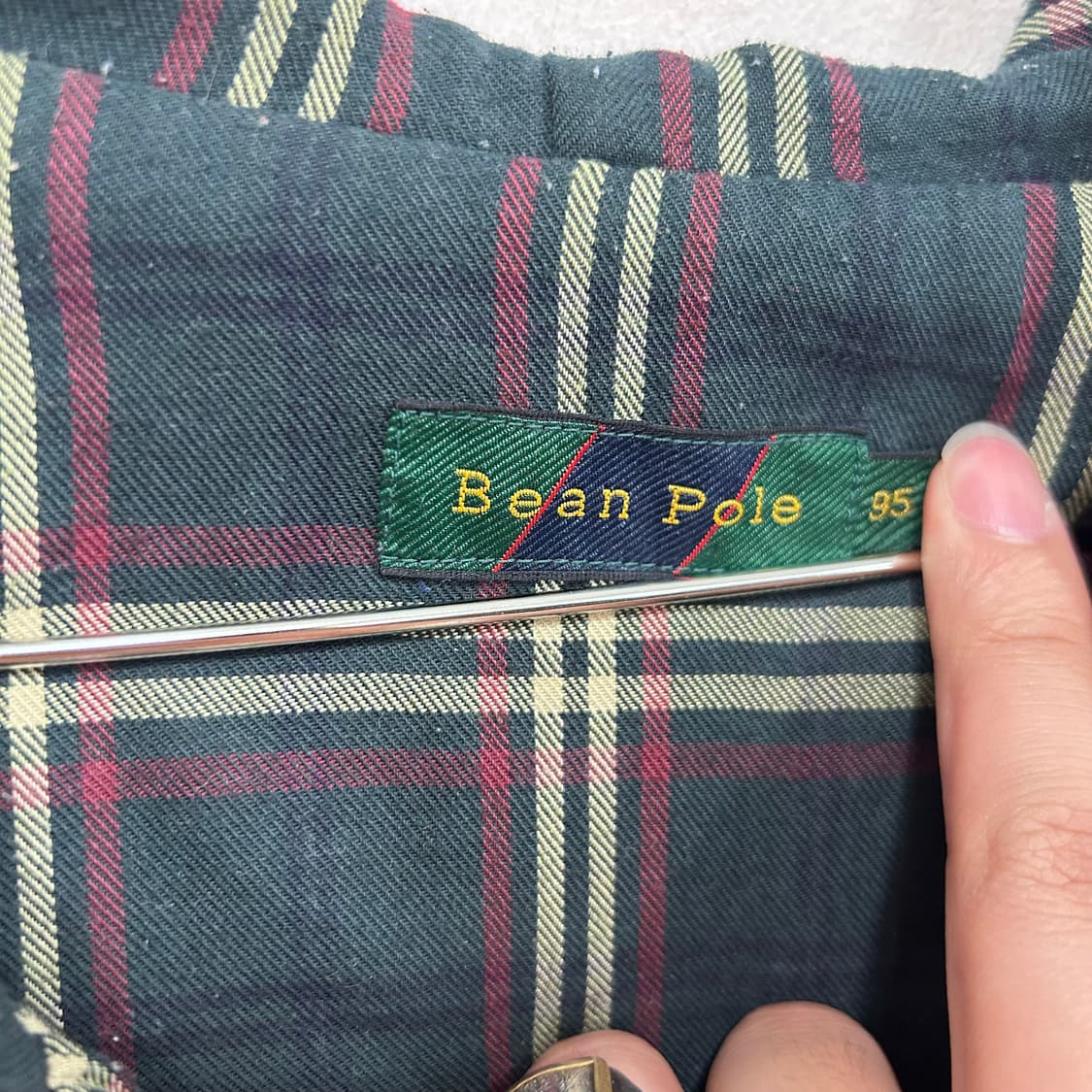 빈폴 스몰로고 이너체크 헤비코튼 후드집업 상품이미지4