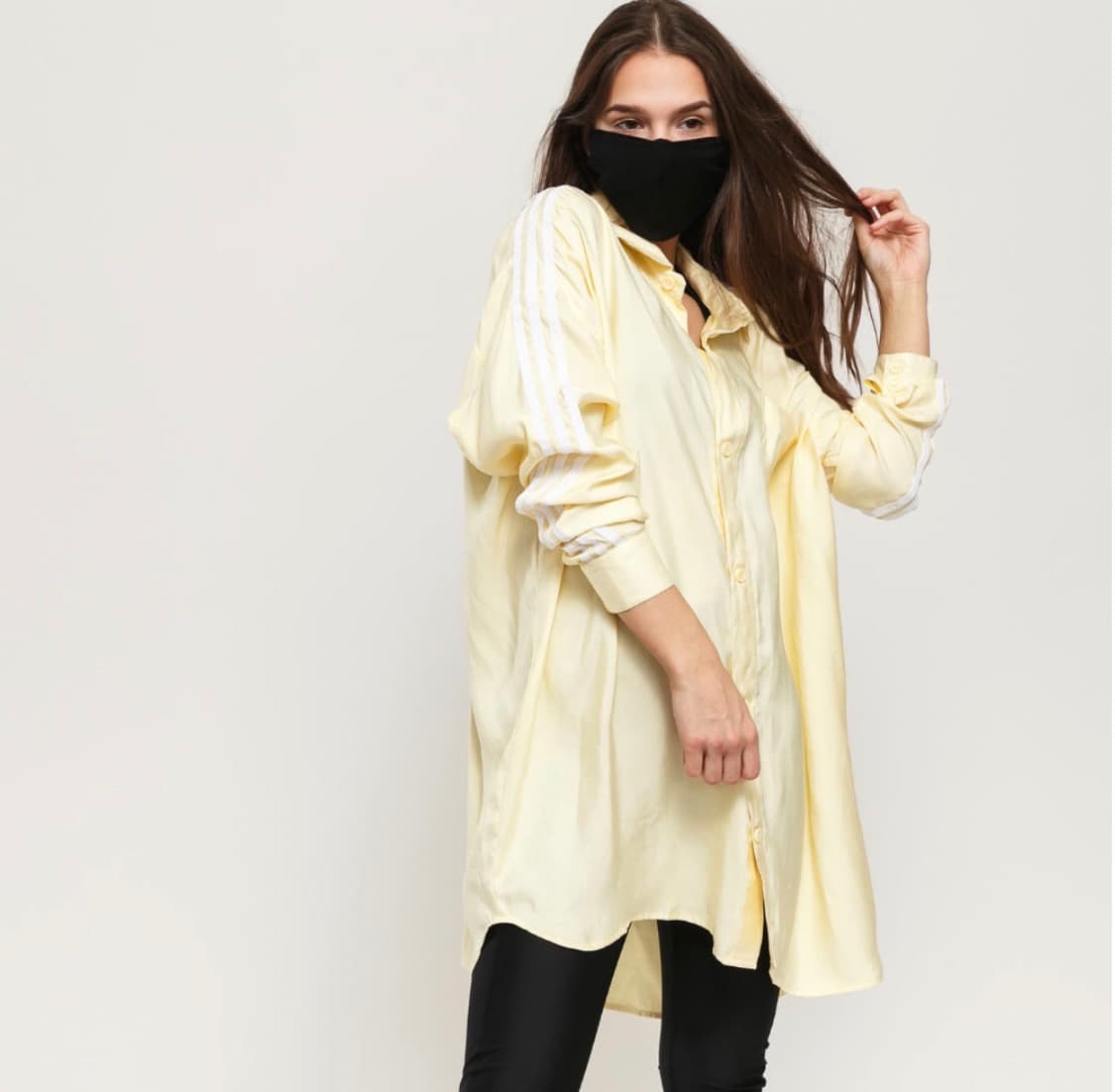 아디다스 세틴 버튼 업 셔츠 블라우스 S 상품이미지9