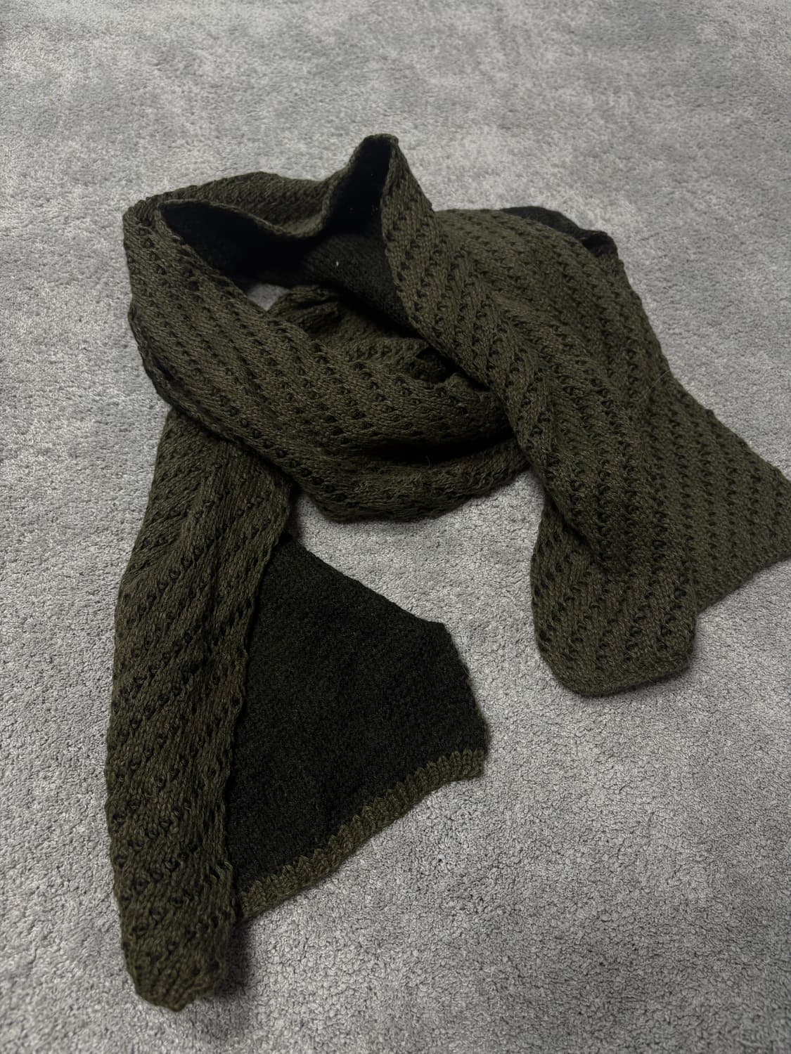 Vintage army green Fishnet muffler scarf 상품이미지2