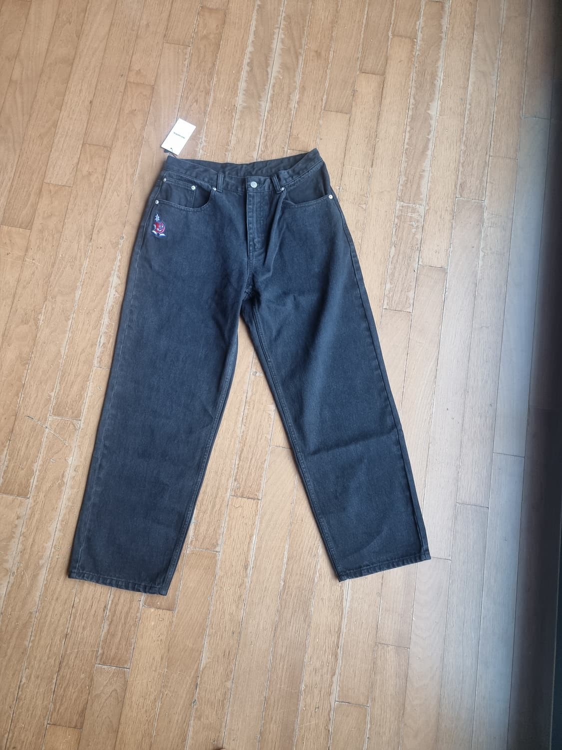 위캔더스 애플 데님팬츠 블랙  상품이미지4