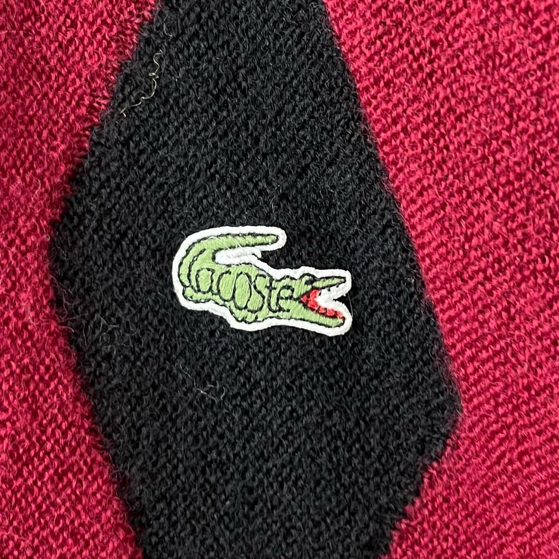 라코스테 레드 패턴 모 브이넥 가디건 상품이미지3