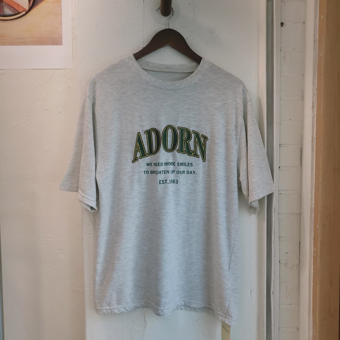 Adorn 멜란지그레이 오버핏 반팔티 상품이미지1