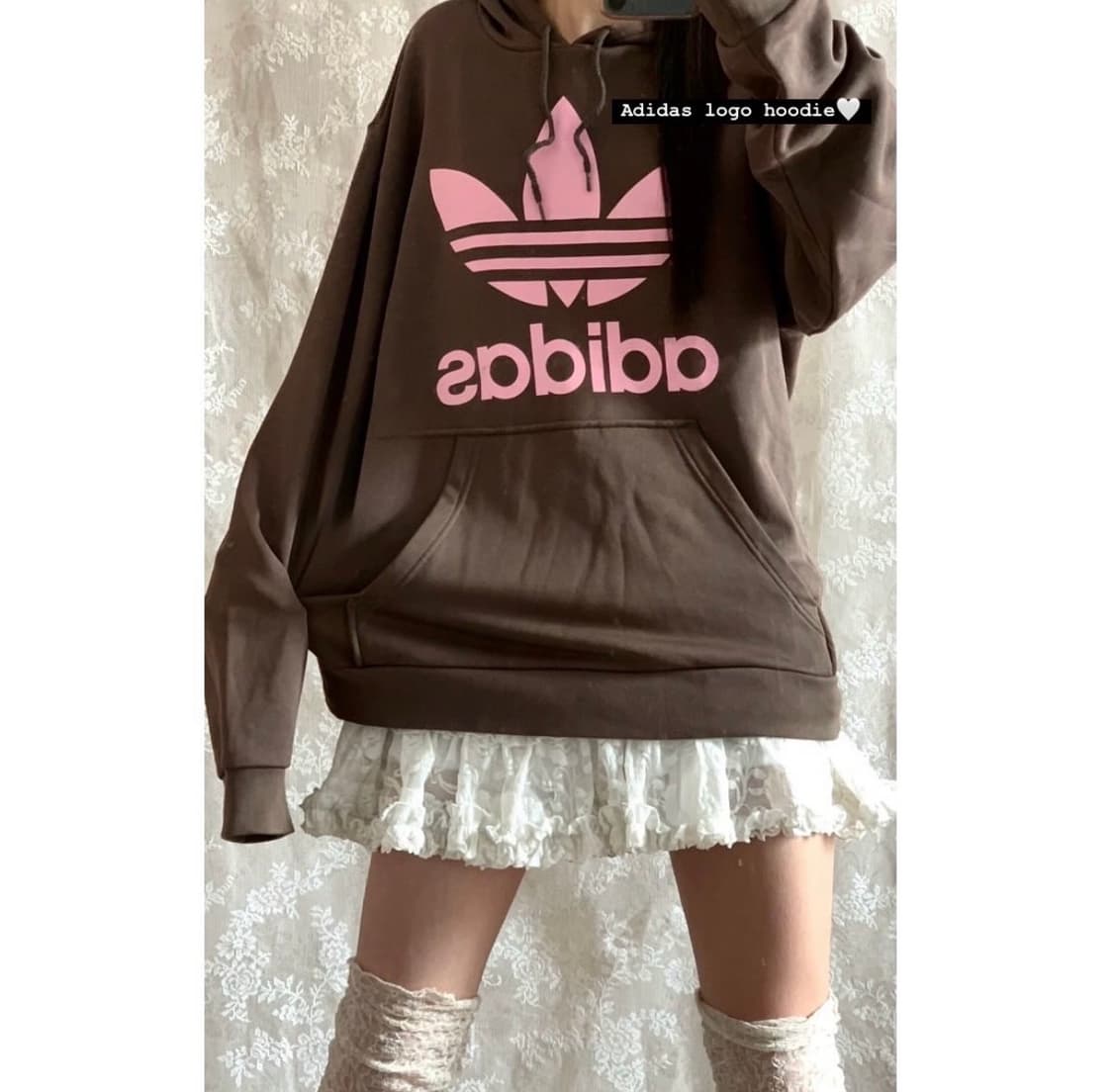 아디다스 후드티 브라운핑크 빈티지 상품이미지1