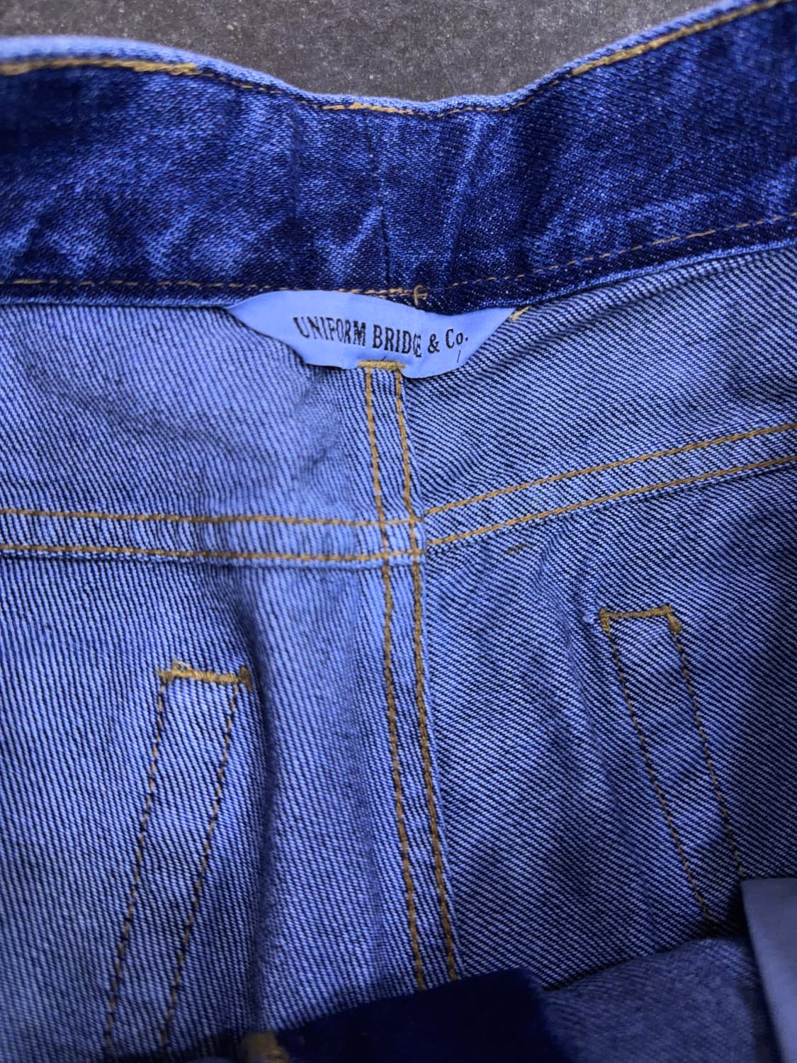 유니폼브릿지 와이드 원턱 데님팬츠 인디고 M 상품이미지7