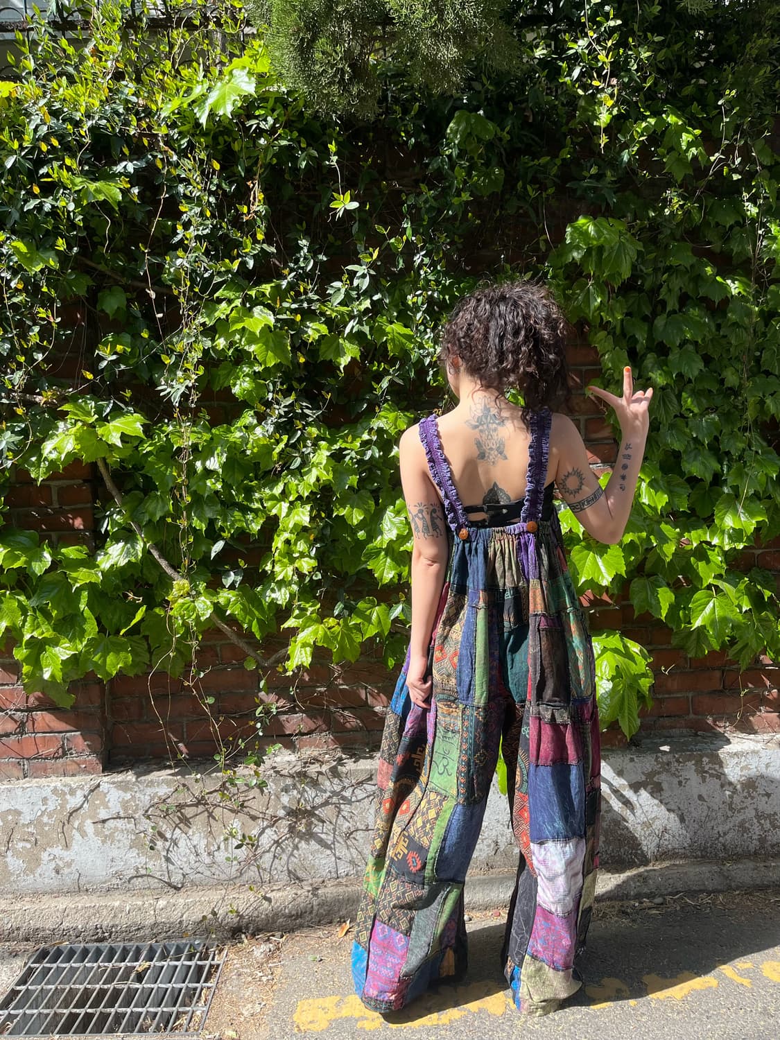 보라 히피 에스닉 패치워크 멜빵 점프수트 상품이미지5