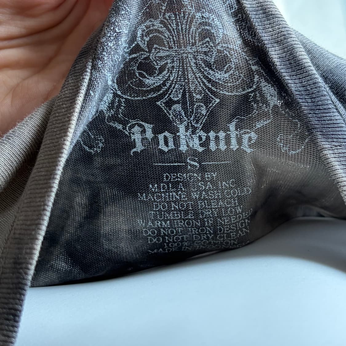 Potente 해골 프린팅 스판 반팔 상품이미지4