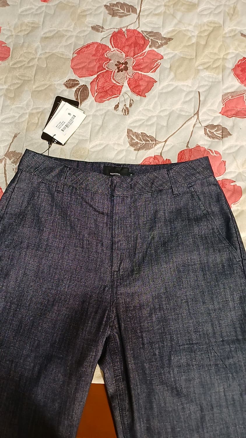 몽돌 미사용 와이드여름데님팬츠 27인치 기장102 상품이미지4