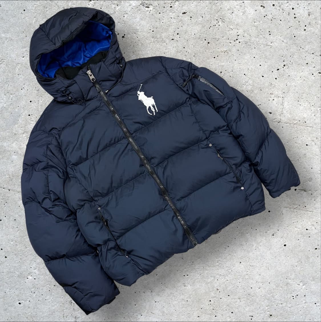 [XL] 폴로 랄프로렌 빅포니 네이비 후드 패딩 점퍼 C948 상품이미지1