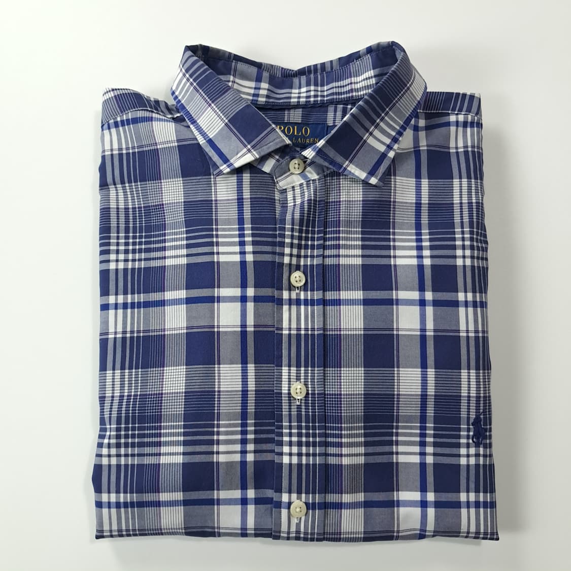 CK261 XL 폴로 퍼포먼스 타탄체크 블루 셔츠 남방 상품이미지7