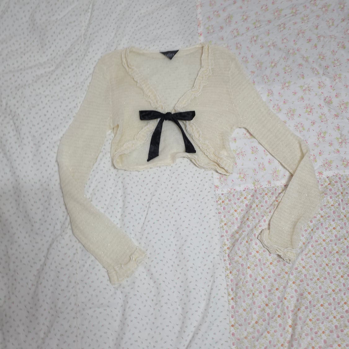 빈티지 리본 볼레로 가디건 리즈리사깔 모리 히메카지 히메갸루 상품이미지2