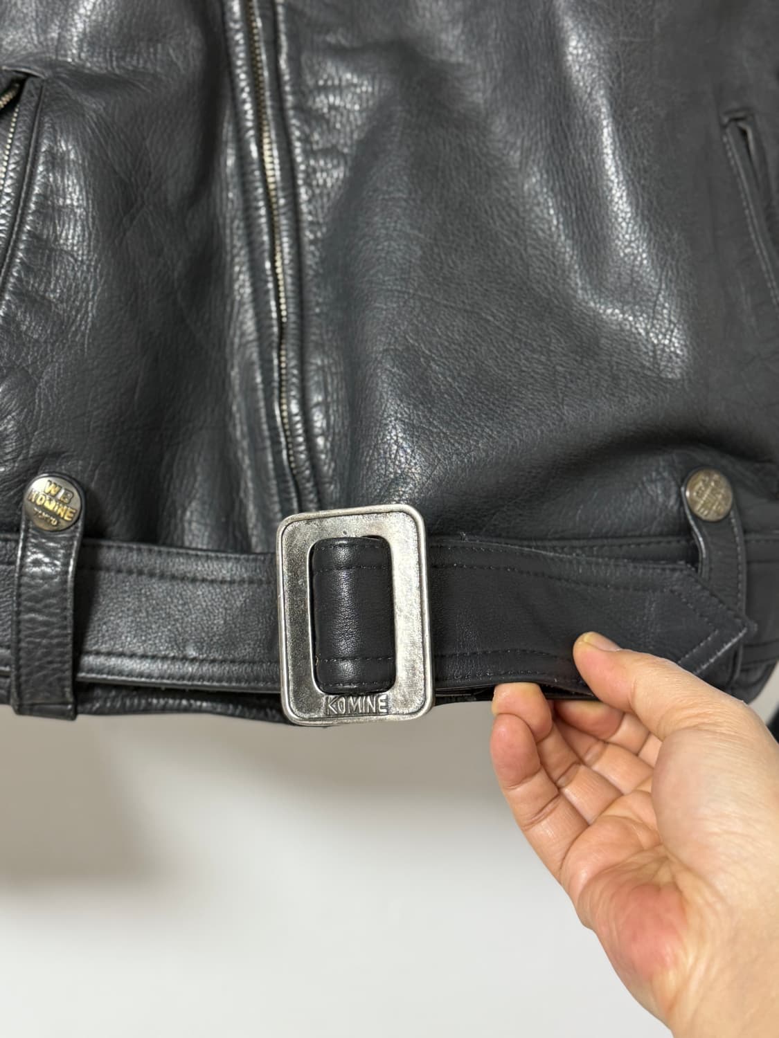 일본 komine 소가죽 더블카라 모토바이커 자켓 상품이미지8