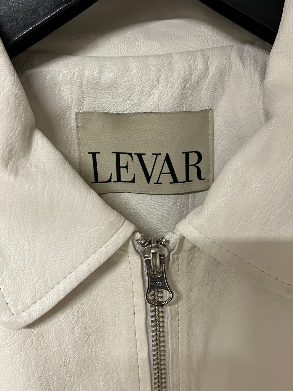 르바 LEVAR 레더 크롭 블루종 화이트 상품이미지8