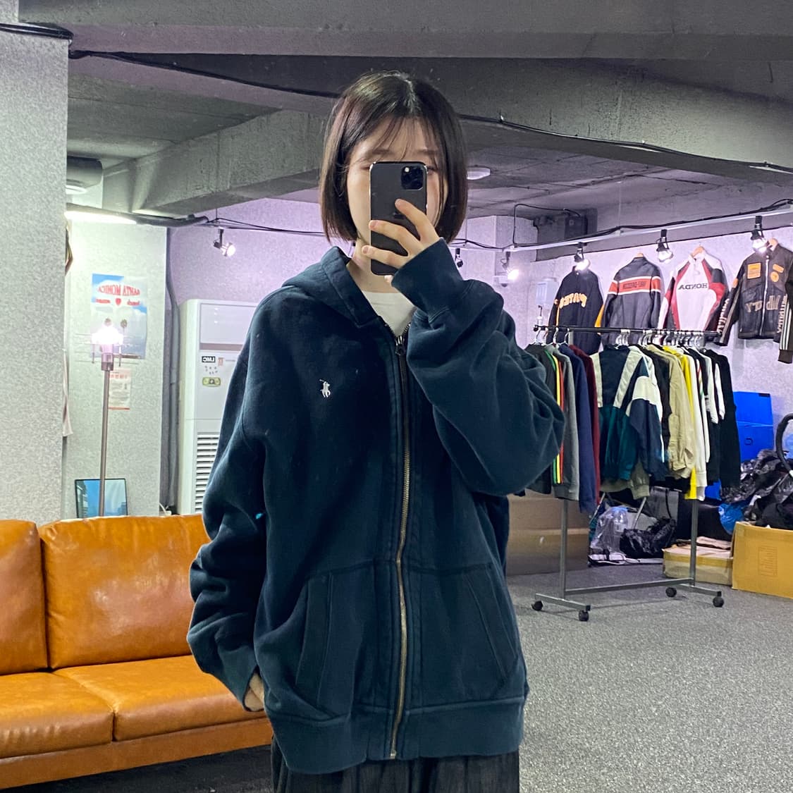 폴로 랄프로렌 코튼 네이비 후드집업 B4659 상품이미지1