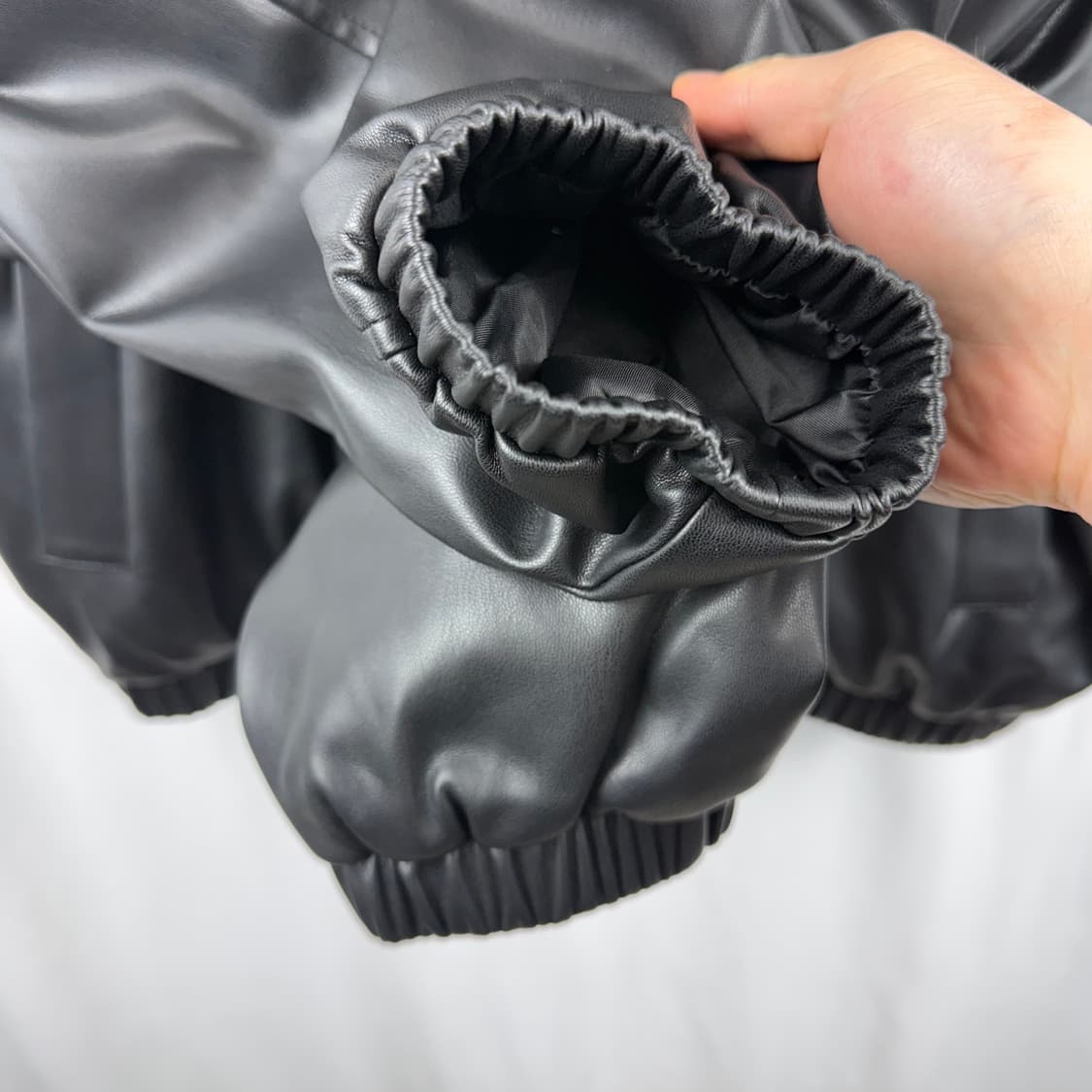 (F) 플레이스 스튜디오 비건 레더 오버핏 블루종 자켓 상품이미지5