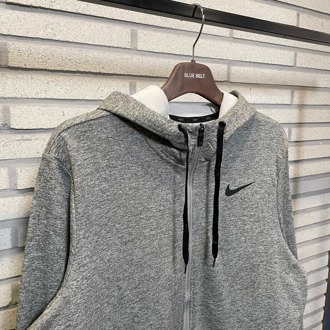 나이키 후드집업 기모안감 스우시 로고 디테일 그레이 상품이미지4